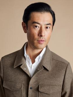 Charles Tyrwhitt Merino Australian Wool Jacket, Oatmeal - view 2, Oatmeal