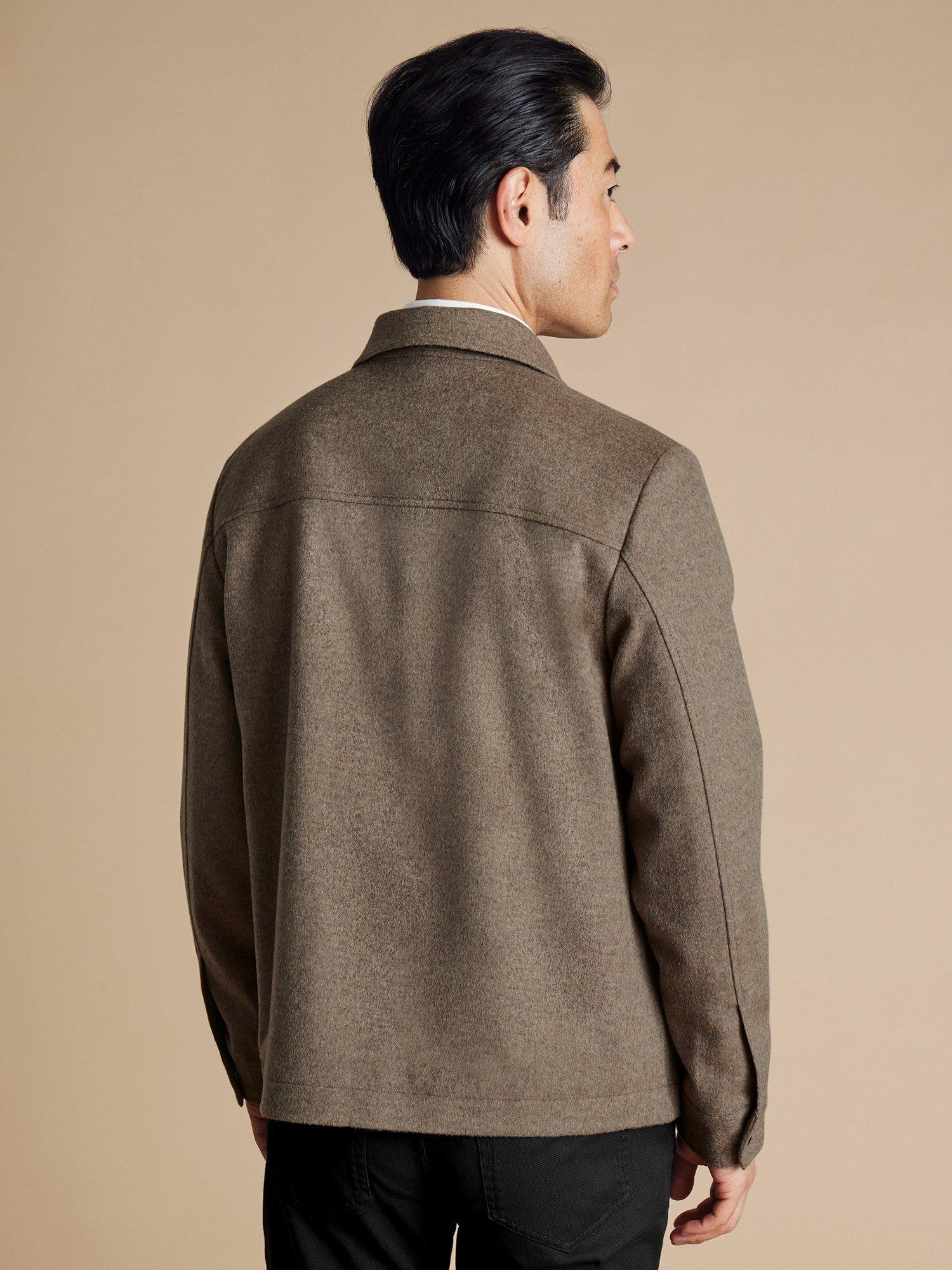 Product image 3 of 6, which shows Charles Tyrwhitt Merino Australian Wool Jacket, Oatmeal, M