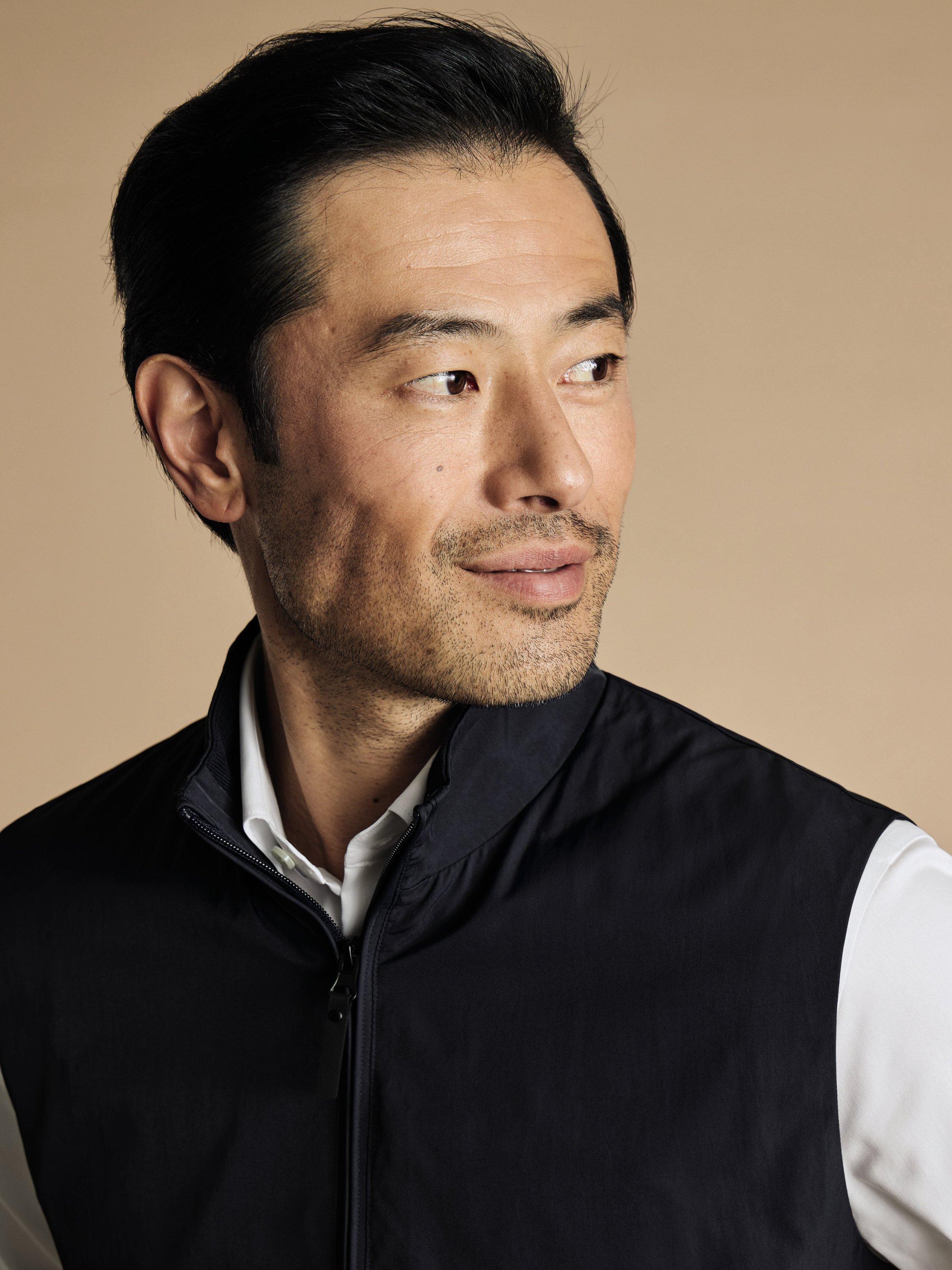 Product image 2 of 6, which shows Charles Tyrwhitt Zip Front Gilet, Navy, S