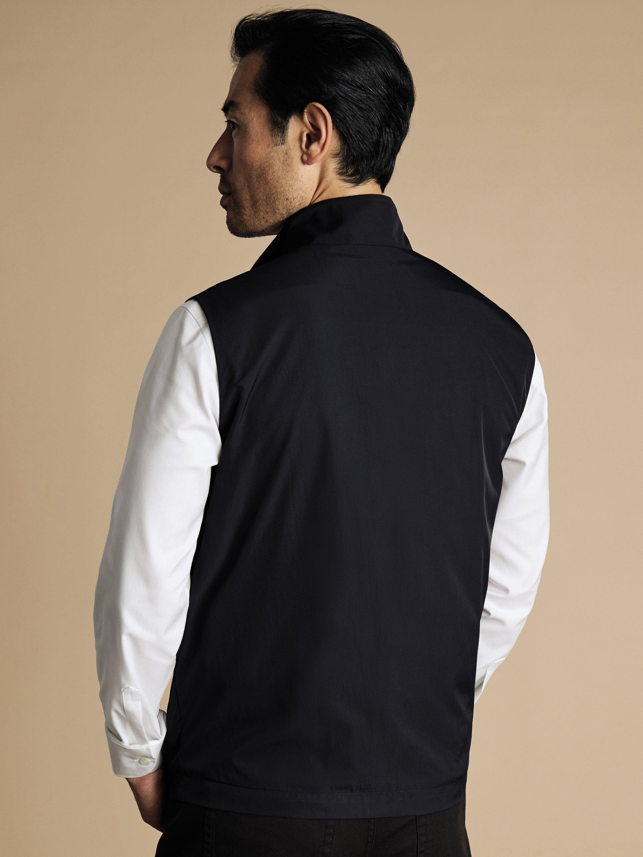 Product image 3 of 6, which shows Charles Tyrwhitt Zip Front Gilet, Navy, S