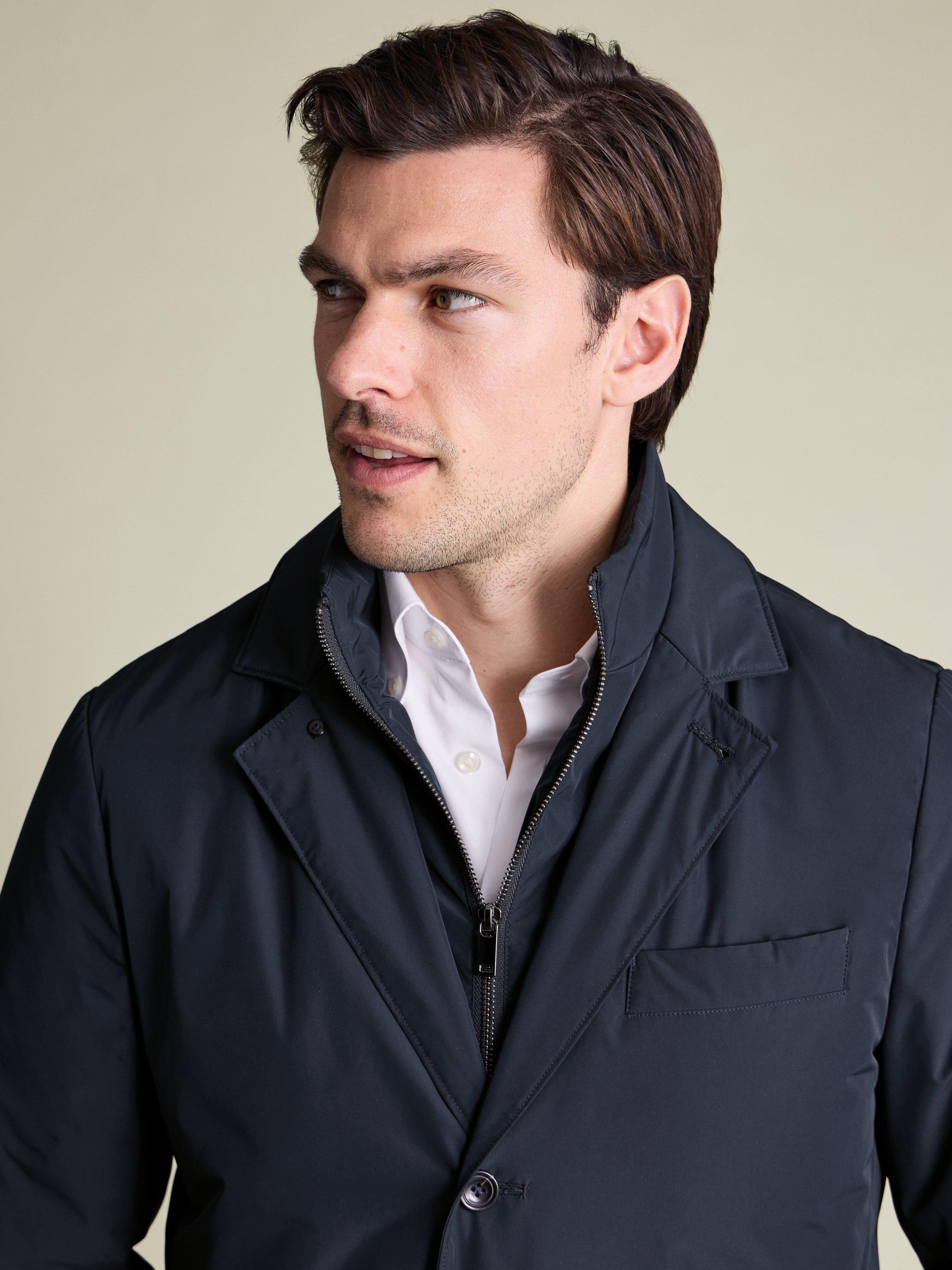 Product image 2 of 6, which shows Charles Tyrwhitt Quilted Jacket, Navy, M