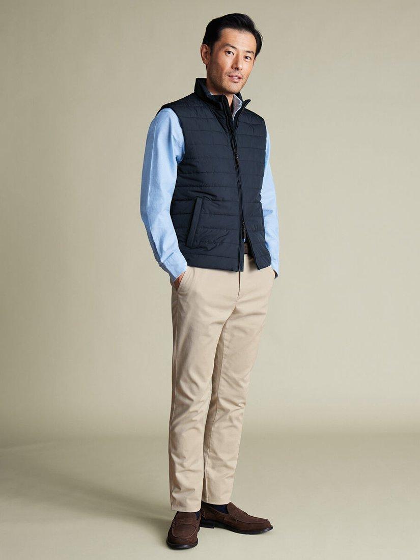 Product image 5 of 5, which shows Charles Tyrwhitt Zip Front Quilted Gilet, Navy, XL