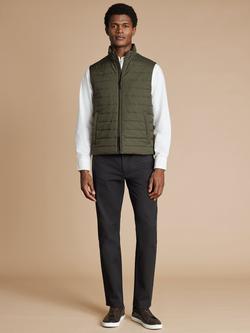 Charles Tyrwhitt Zip Front Gilet, Olive Green