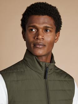 Charles Tyrwhitt Zip Front Gilet - view 2, Olive Green