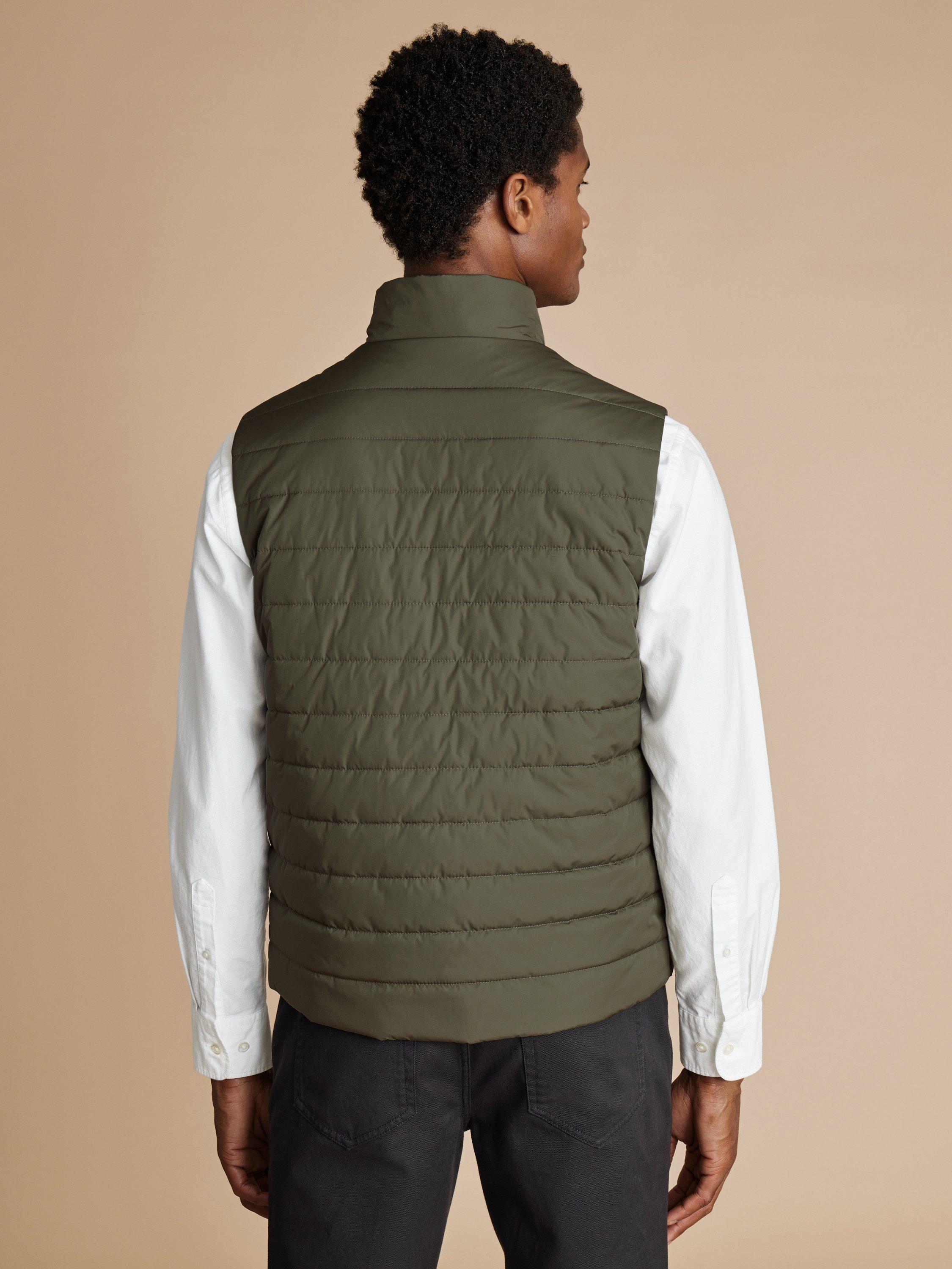 Product image 3 of 5, which shows Charles Tyrwhitt Zip Front Gilet, Olive Green, S