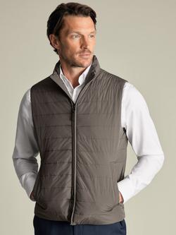 Charles Tyrhwitt Zip Front Quilted Gilet, Mocha, Mocha