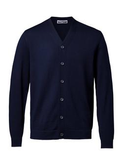 Charles Tyrwhitt Merino Wool Cardigan - view 2, Navy