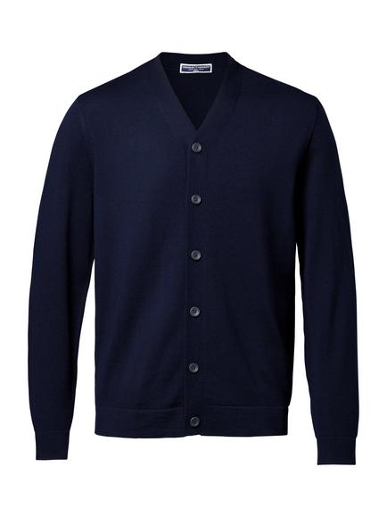 Charles Tyrwhitt Merino Wool Cardigan - view 2, Navy