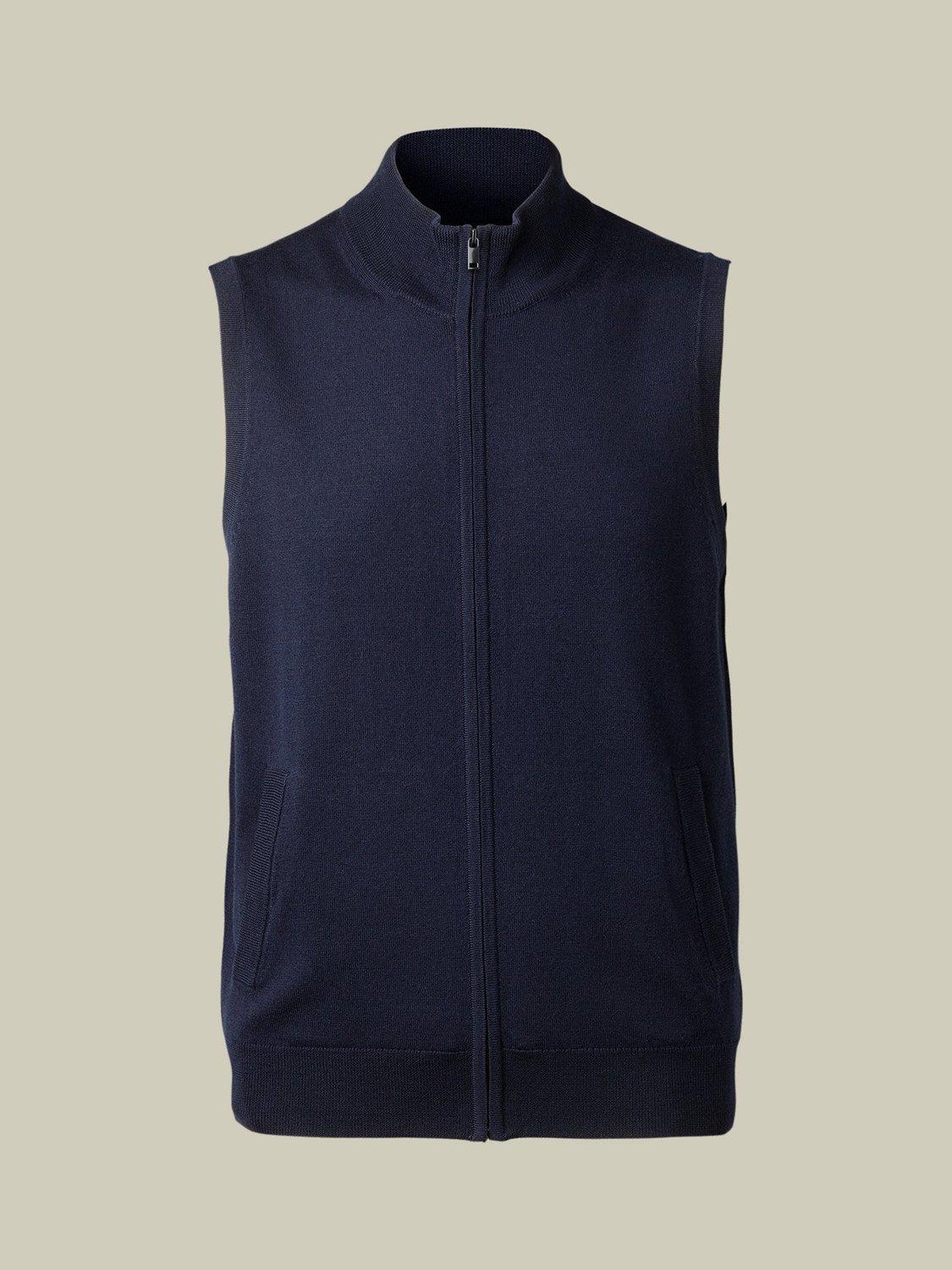 Product image 4 of 5, which shows Charles Tyrwhitt Zip Front Merino Wool Gilet, Navy, XL