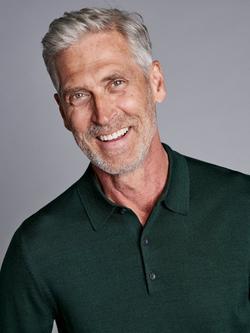 Charles Tyrwhitt Long Sleeve Merino Wool Polo Shirt - view 2, Forest Green