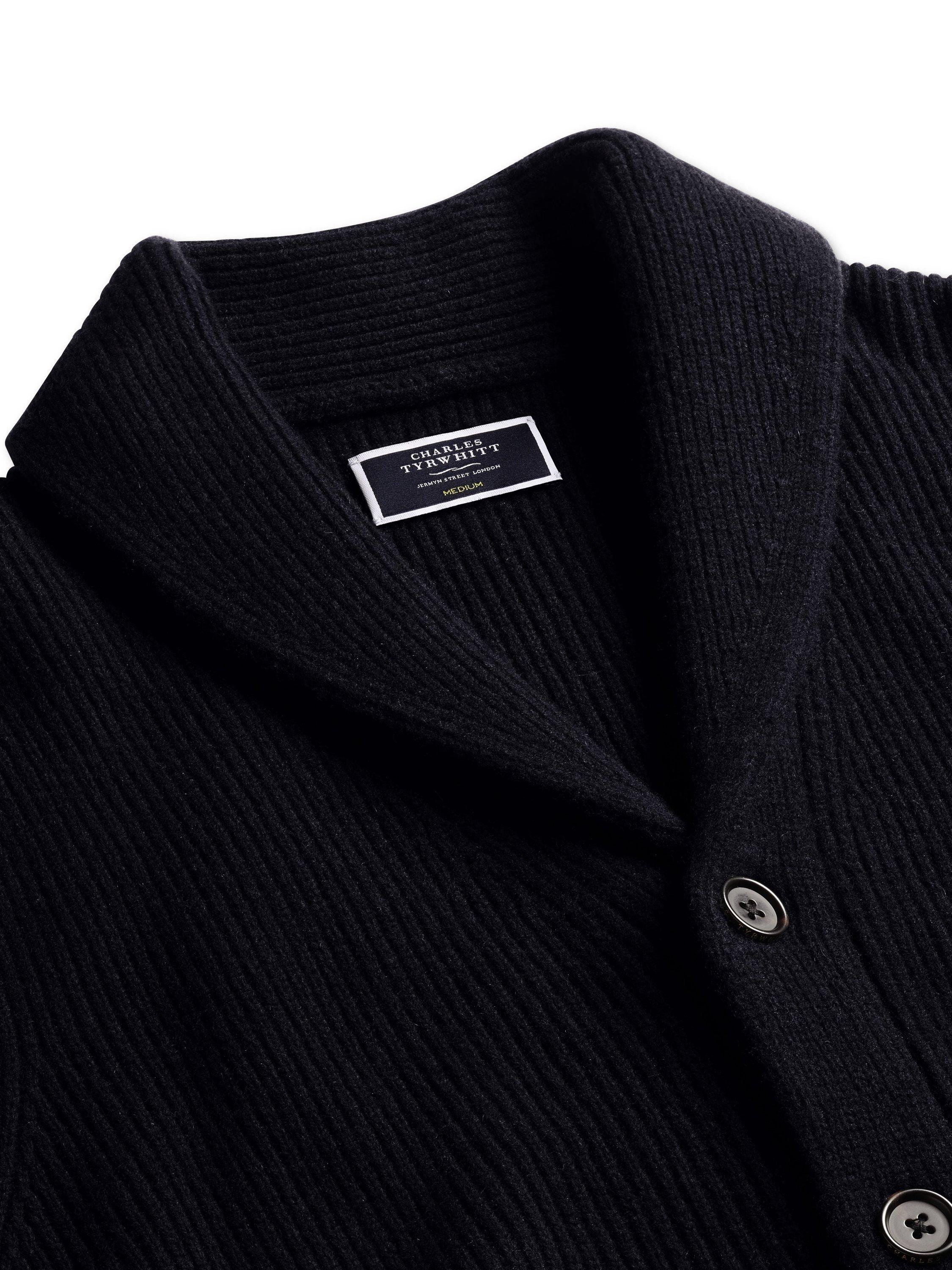 Product image 3 of 5, which shows Charles Tyrwhitt Merino Wool Cardigan, Navy, XXXL