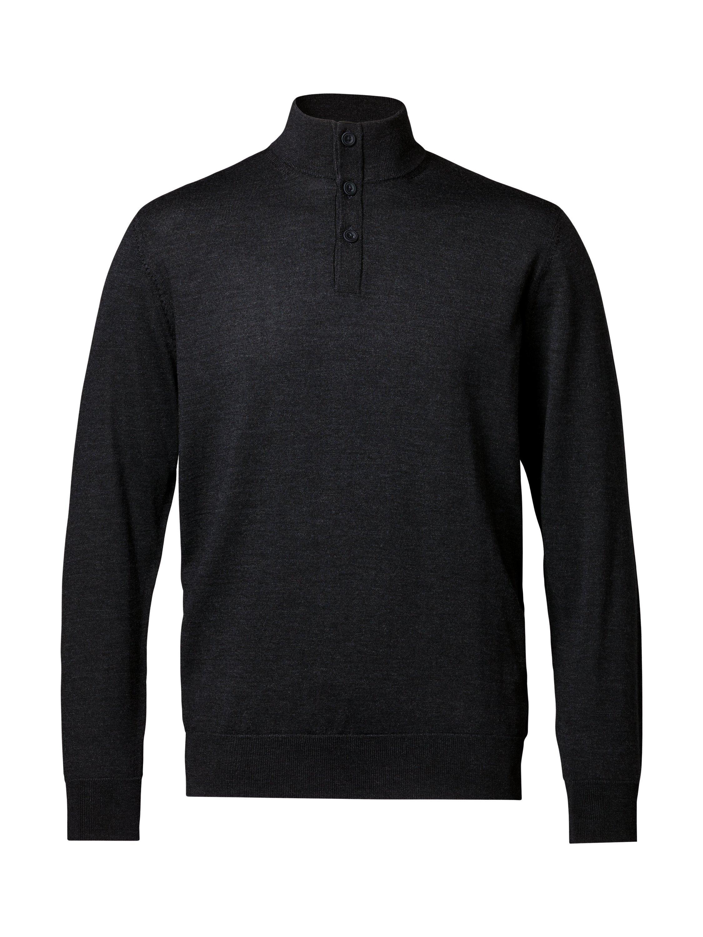Product image 2 of 6, which shows Charles Tyrwhitt High Neck Merino Wool Jumper, Dark Charcoal, L