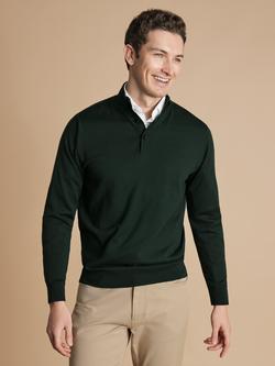 Charles Tyrwhitt High Neck Merino Wool Jumper, Forest Green