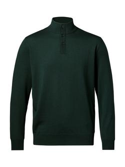 Charles Tyrwhitt High Neck Merino Wool Jumper - view 2, Forest Green