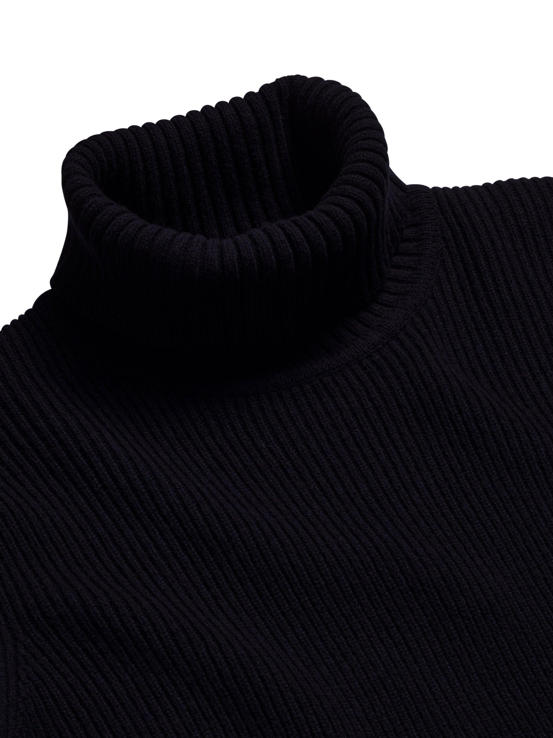 Product image 3 of 5, which shows Charles Tyrwhitt Ribbed Wool Roll Neck Jumper, Navy, XXL
