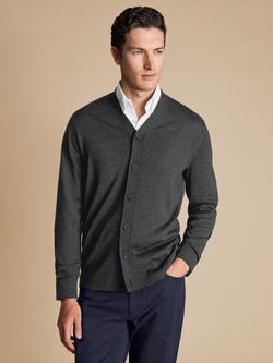 Charles Tyrwhitt Merino Wool Cardigan, Grey, Grey