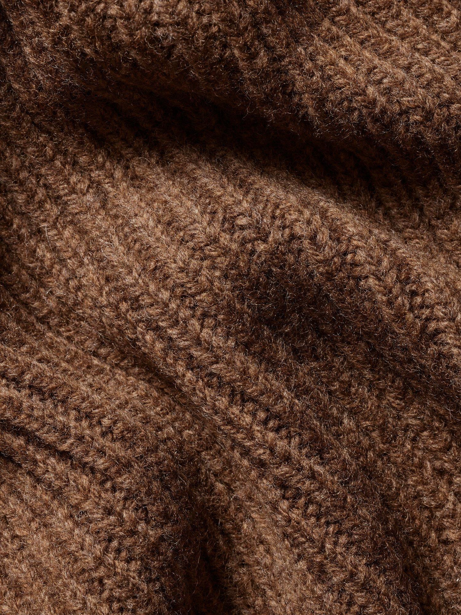 Product image 4 of 5, which shows Charles Tyrwhitt Ribbed Wool Cardigan, Toffee, XL