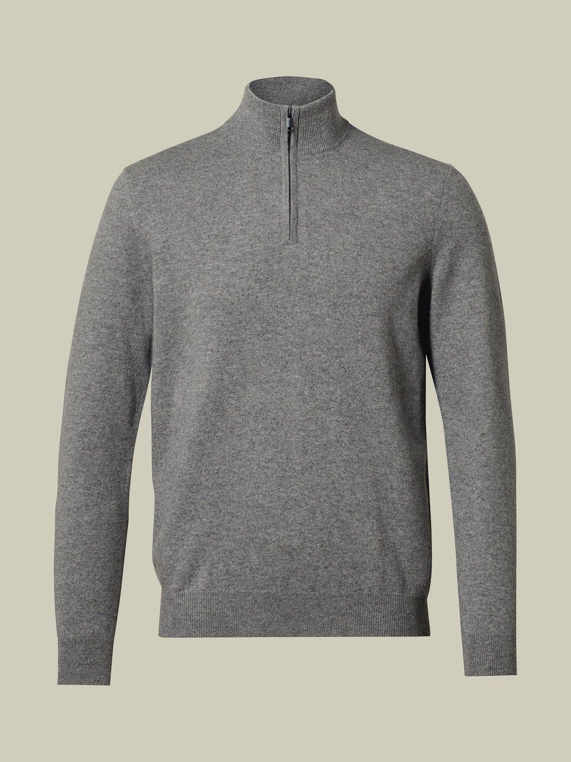 Product image 4 of 5, which shows Charles Tyrwhitt Half Zip Cashmere Jumper, Grey, XS