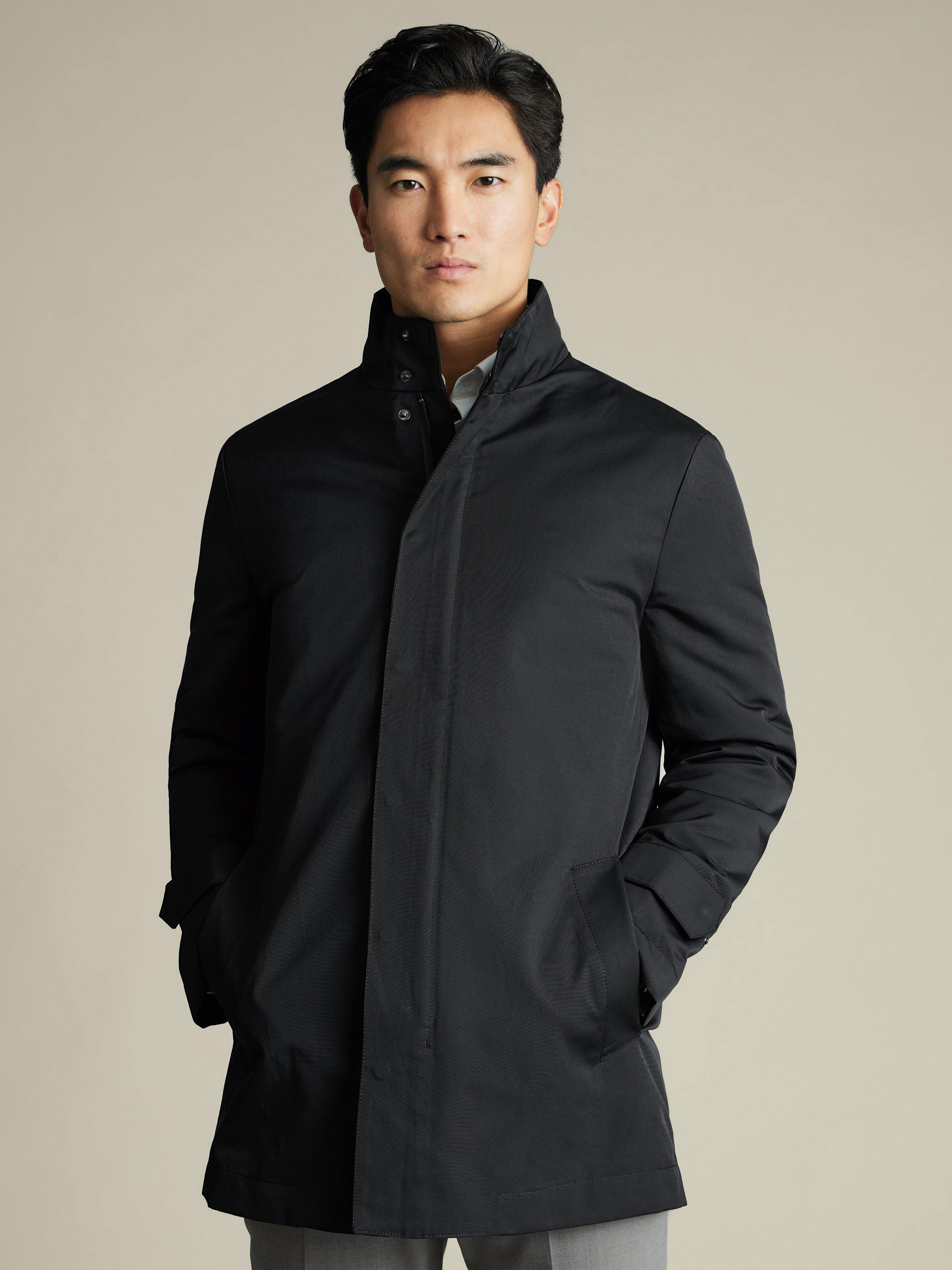 Product image 1 of 5, which shows Charles Tyrwhitt 3-in-1 Rain Mac, Black, L