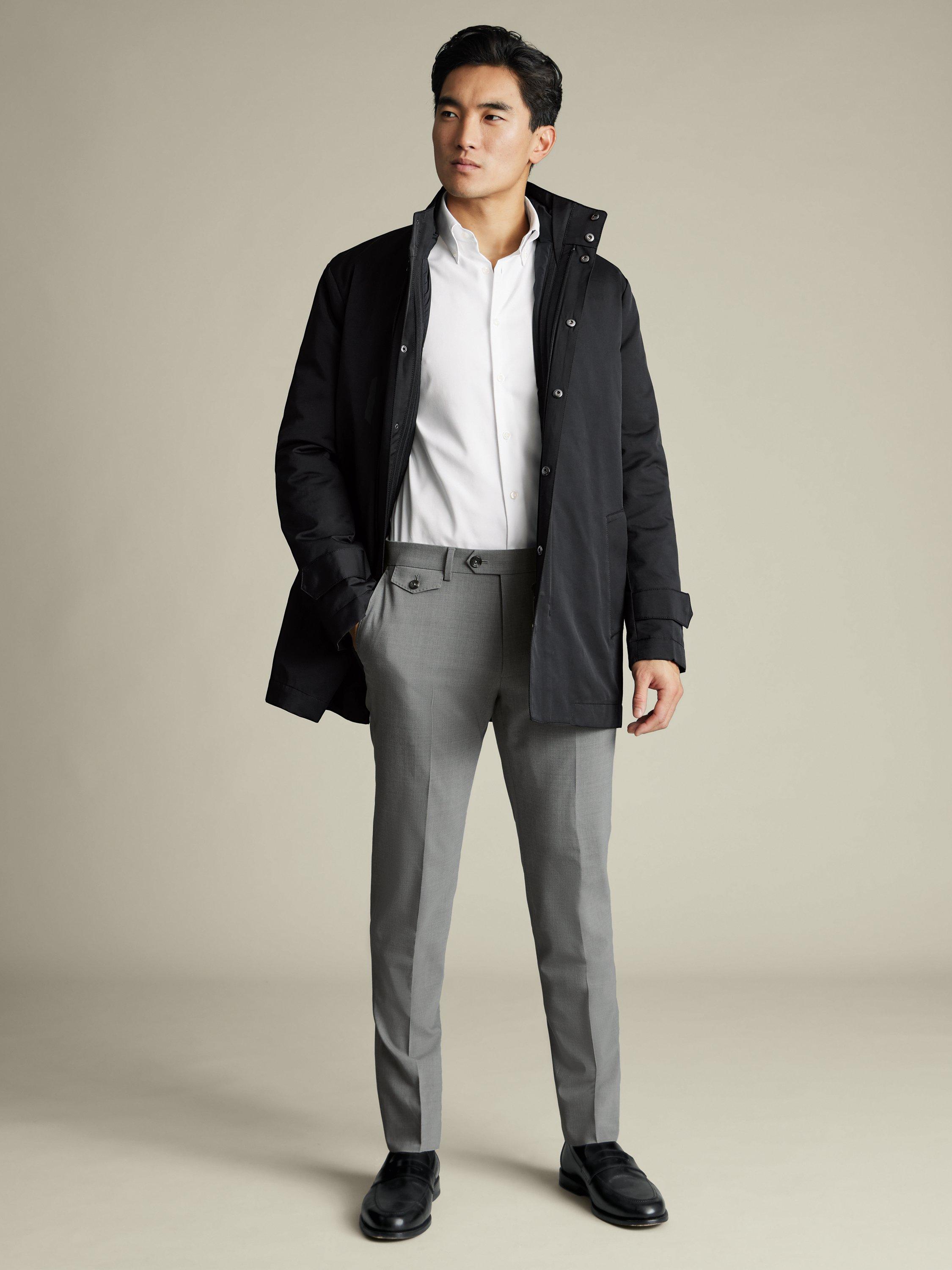 Product image 5 of 5, which shows Charles Tyrwhitt 3-in-1 Rain Mac, Black, L