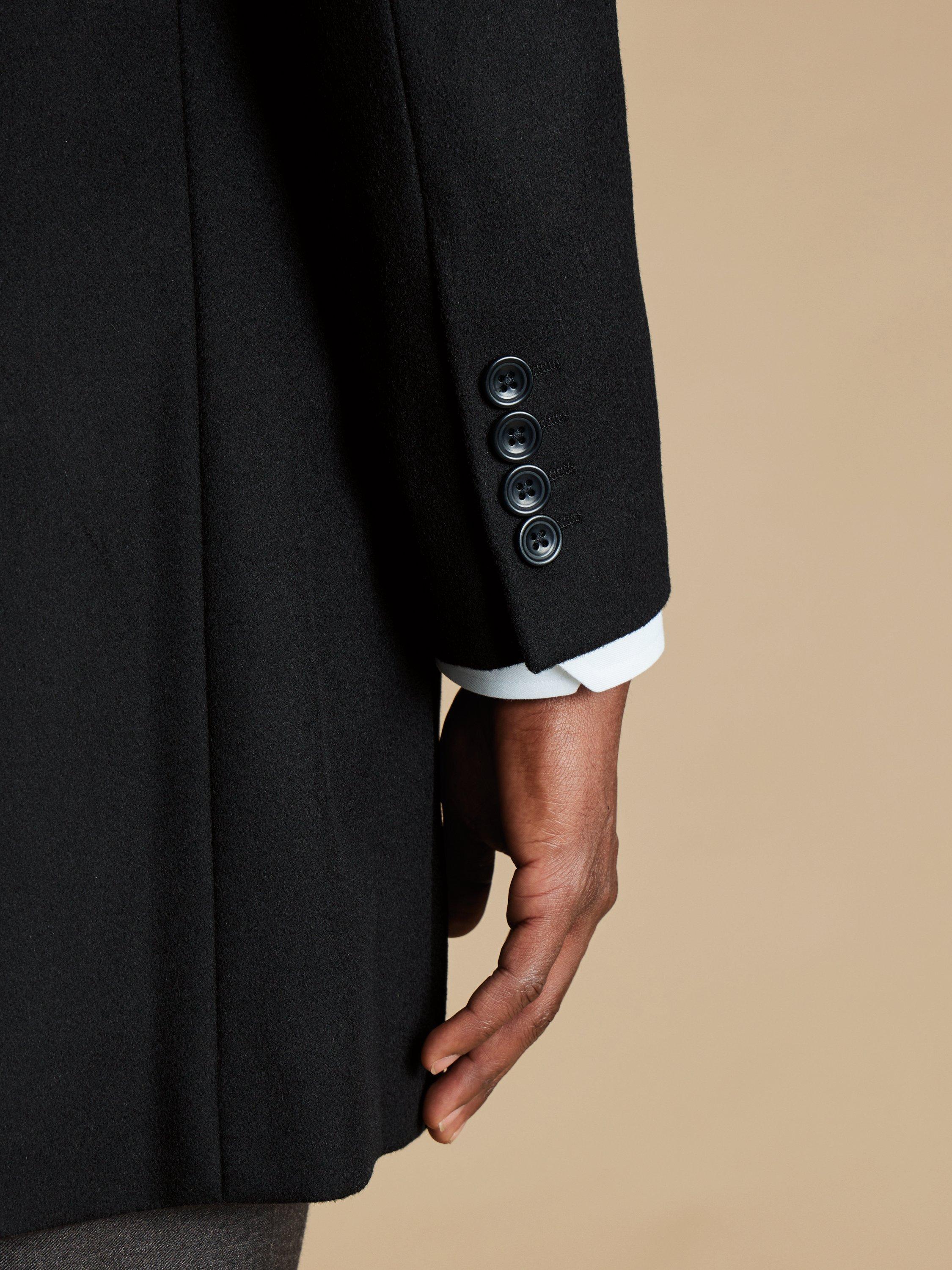 Product image 2 of 5, which shows Charles Tyrwhitt Wool Overcoat, Black, 38R