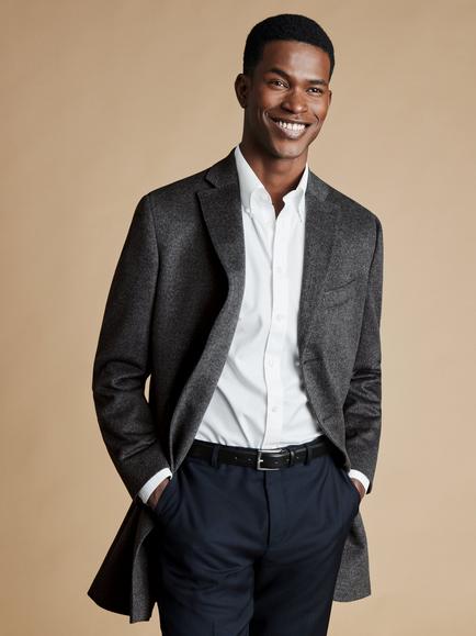 Charles Tyrwhitt Wool Overcoat, Dark Grey, Dark Grey