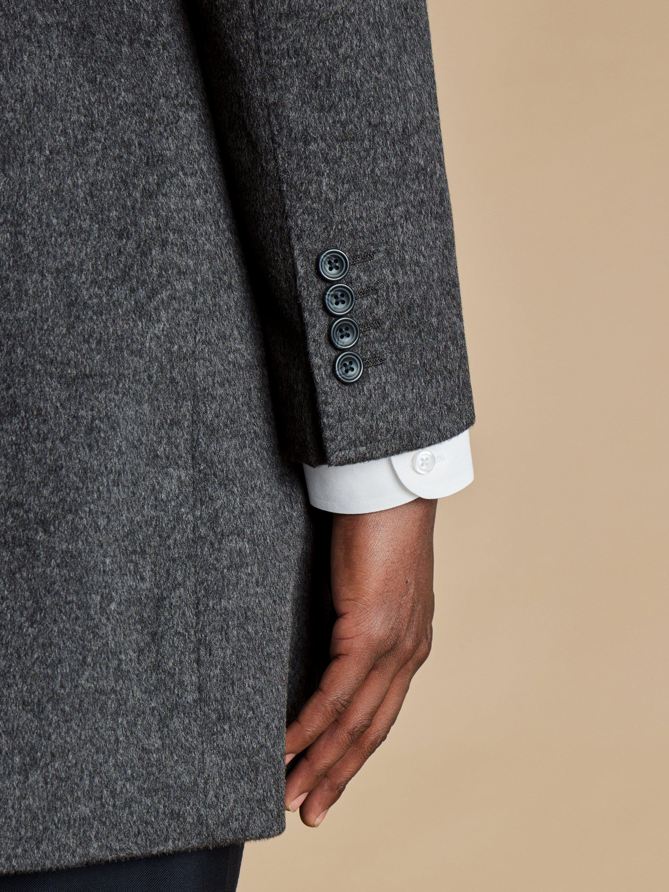 Product image 2 of 6, which shows Charles Tyrwhitt Wool Overcoat, Dark Grey, 36R