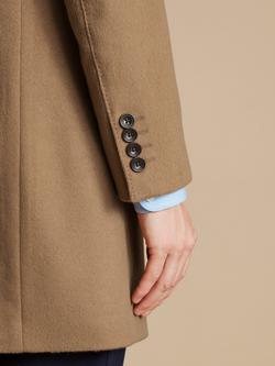 Charles Tyrwhitt Wool Overcoat - view 2, Light Camel