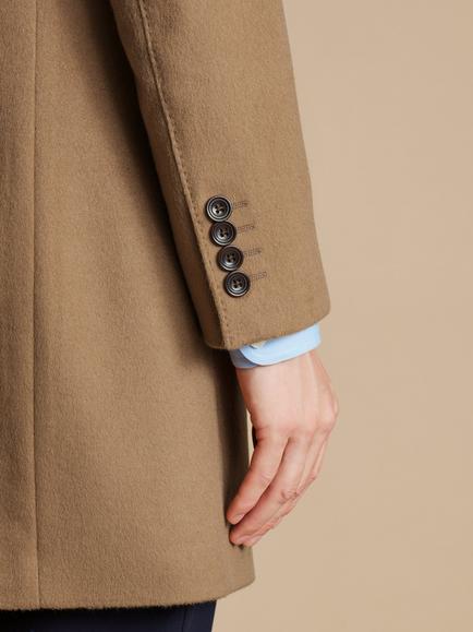 Charles Tyrwhitt Wool Overcoat - view 2, Light Camel
