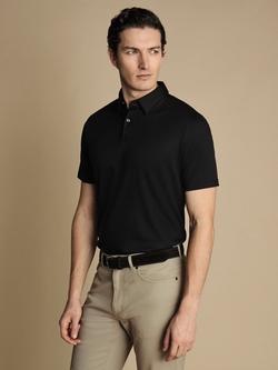 Charles Tyrwhitt Regular Fit Cotton Polo Shirt, Black, Black