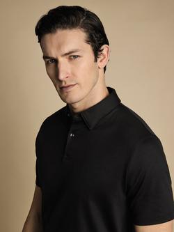 Charles Tyrwhitt Regular Fit Cotton Polo Shirt, Black - view 2, Black
