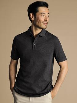 Charles Tyrwhitt Regular Fit Cotton Blend Polo Shirt, Dark Grey
