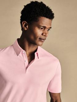 Charles Tyrwhitt Regular Fit Cotton Polo Shirt - view 2, Light Pink
