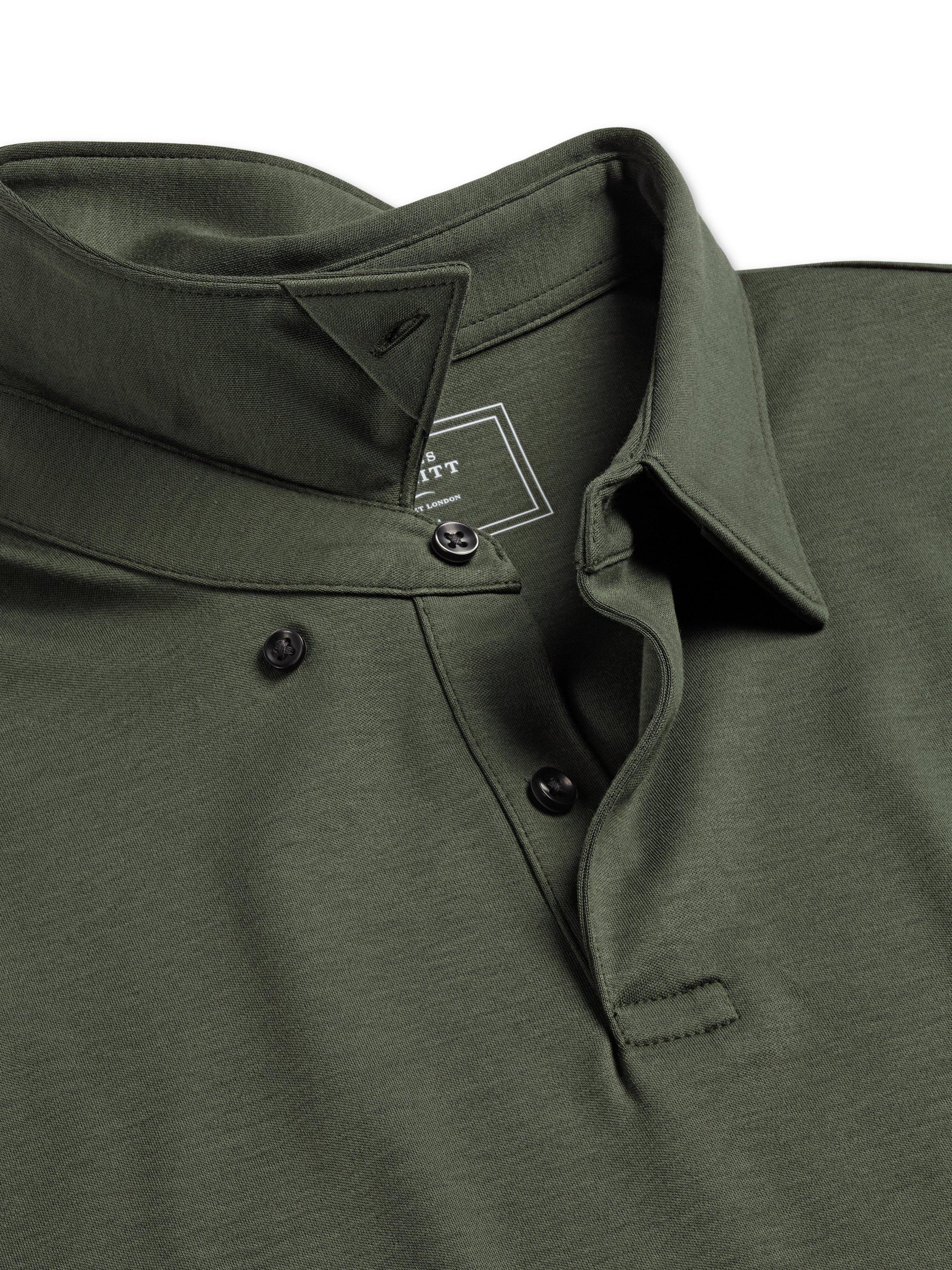Product image 3 of 5, which shows Charles Tyrwhitt Regular Fit Cotton Polo Shirt, Olive Green, S