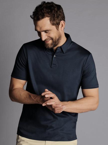 Charles Tyrwhitt Regular Fit Cotton Polo Shirt, Petrol Blue