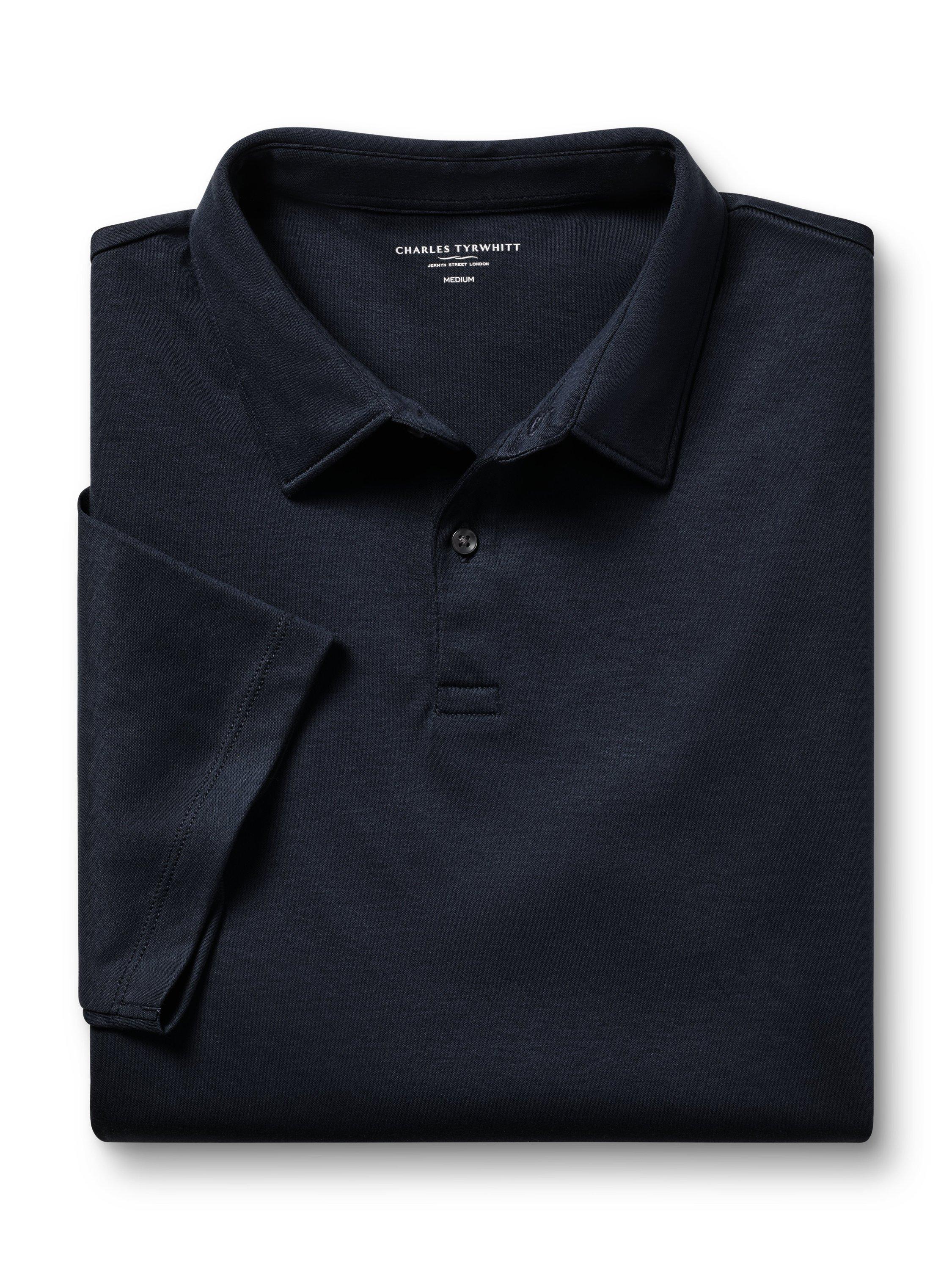 Product image 4 of 5, which shows Charles Tyrwhitt Regular Fit Cotton Polo Shirt, Petrol Blue, S