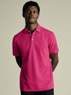 Charles Tyrwhitt Regular Fit Short Sleeve Cotton Blend Polo Shirt, Bright Pink