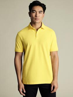 Charles Tyrwhitt Short Sleeve Stretch Cotton Polo Shirt, Lemon, Lemon