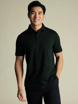 Charles Tyrwhitt Regular Fit Cotton Blend Polo Shirt, Dark Green