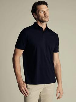 Charles Tyrwhitt Short Sleeve Pique Cotton Polo Shirt, Navy, Navy