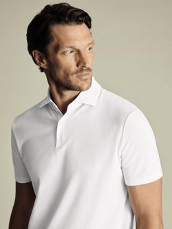 Charles Tyrwhitt Regular Fit Cotton Blend Polo Shirt - view 2, White