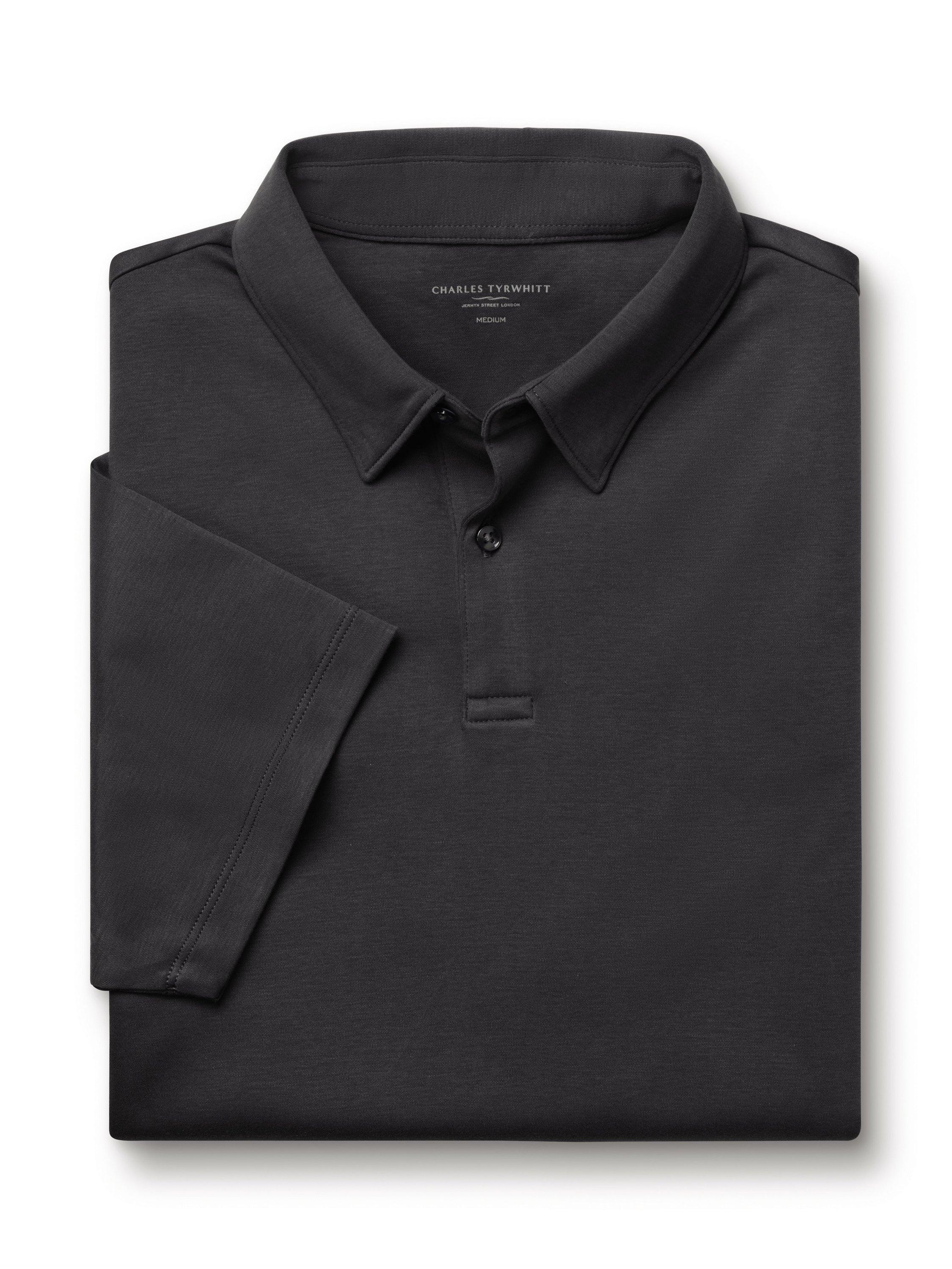 Product image 4 of 5, which shows Charles Tyrwhitt Regular Fit Cotton Polo Shirt, Graphite Grey, M