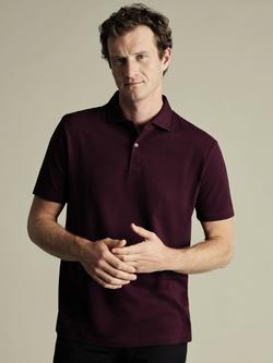 Charles Tyrwhitt Regular Fit Cotton Blend Polo Shirt, Wine Red