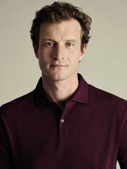 Charles Tyrwhitt Regular Fit Cotton Blend Polo Shirt - view 2, Wine Red