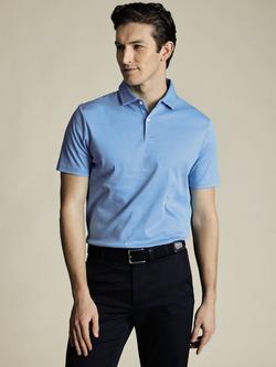 Charles Tyrwhitt Regular Fit Stripe Cotton Polo Shirt, Turquoise
