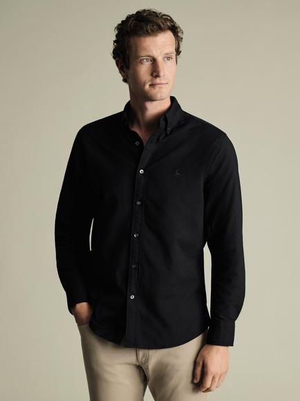 Charles Tyrwhitt Regular Fit Button Down Collar Cotton Shirt, Black
