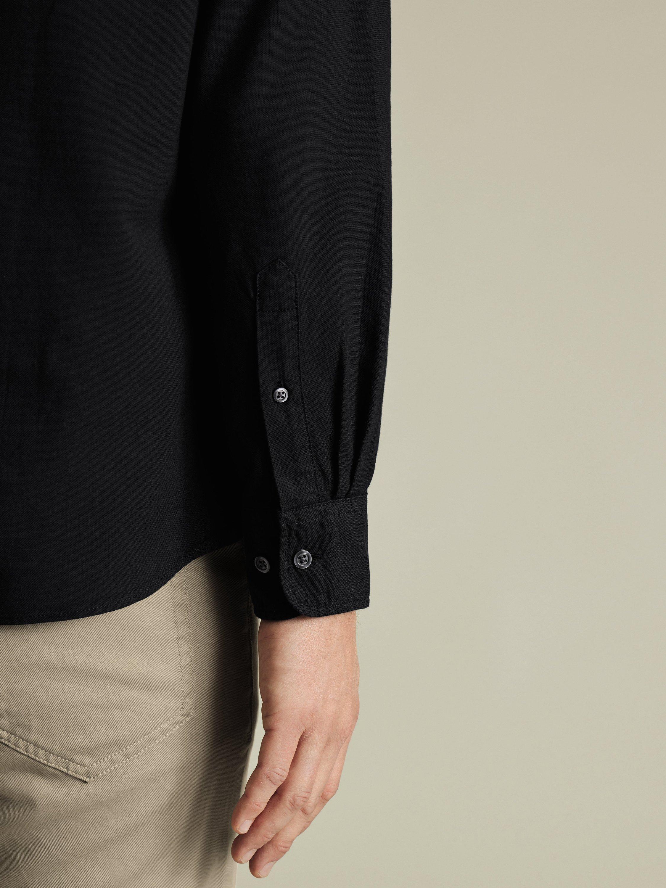 Product image 4 of 6, which shows Charles Tyrwhitt Regular Fit Button Down Collar Cotton Shirt, Black, L