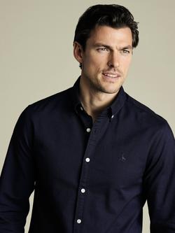 Charles Tyrwhitt Regular Fit Button Down Collar Cotton Shirt - view 2, Ink Blue