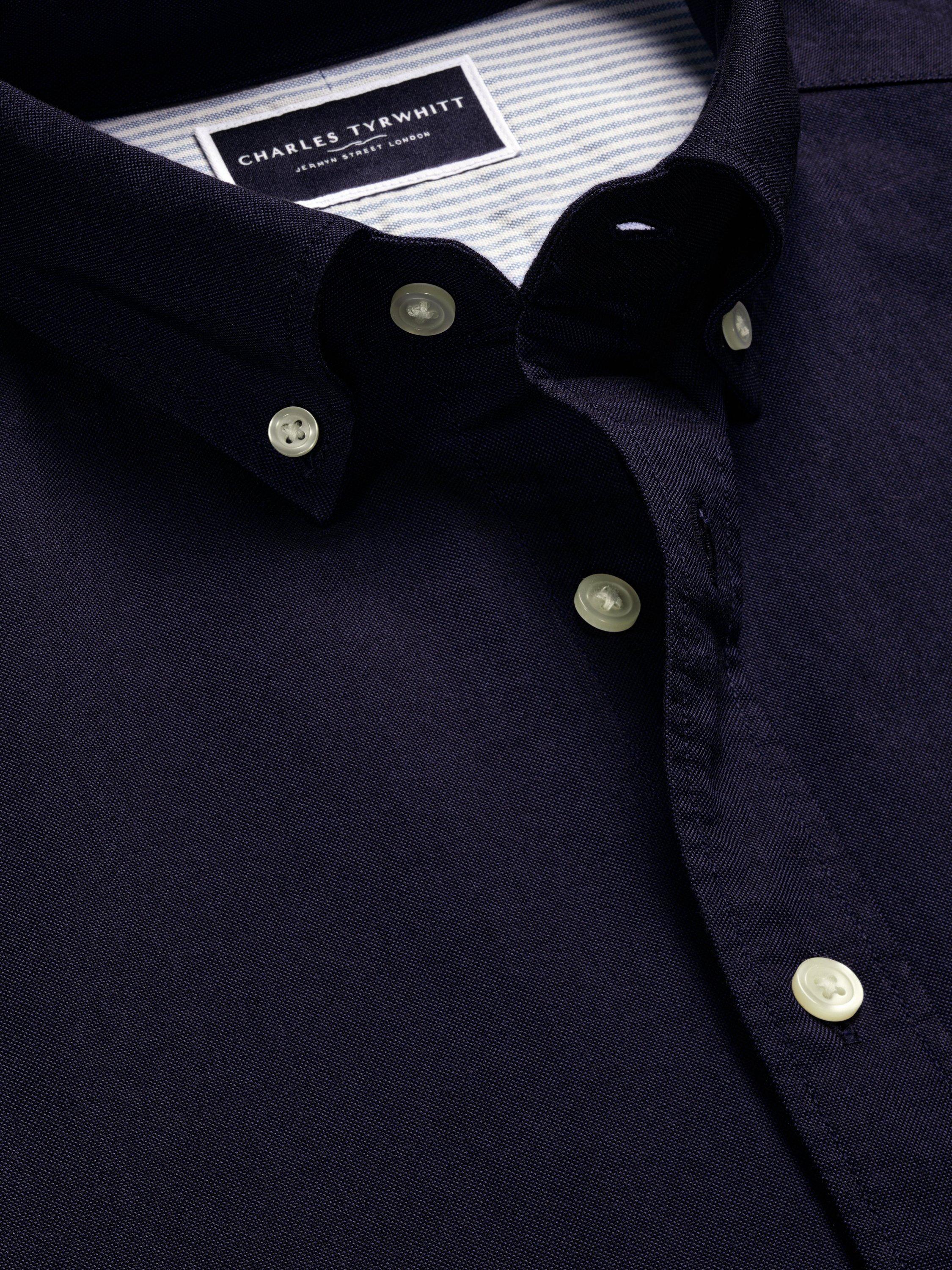 Product image 3 of 6, which shows Charles Tyrwhitt Regular Fit Button Down Collar Cotton Shirt, Ink Blue, M