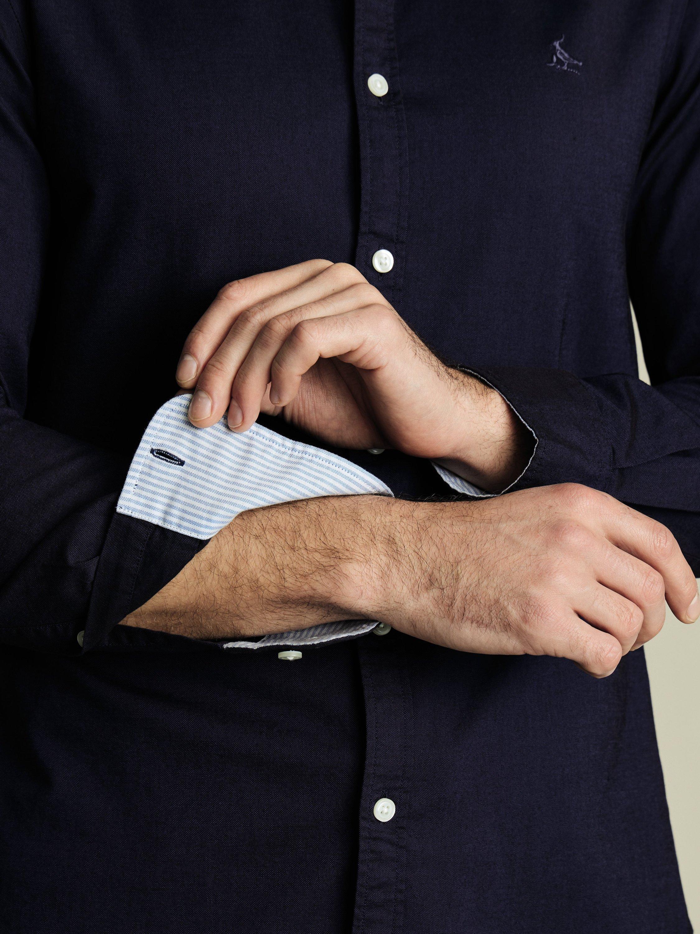 Product image 4 of 6, which shows Charles Tyrwhitt Regular Fit Button Down Collar Cotton Shirt, Ink Blue, M